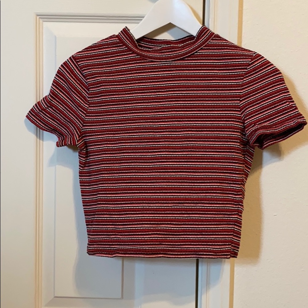 Red multi crop top